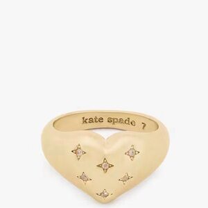 Kate Spade Gold Heart Ring with Star Details
